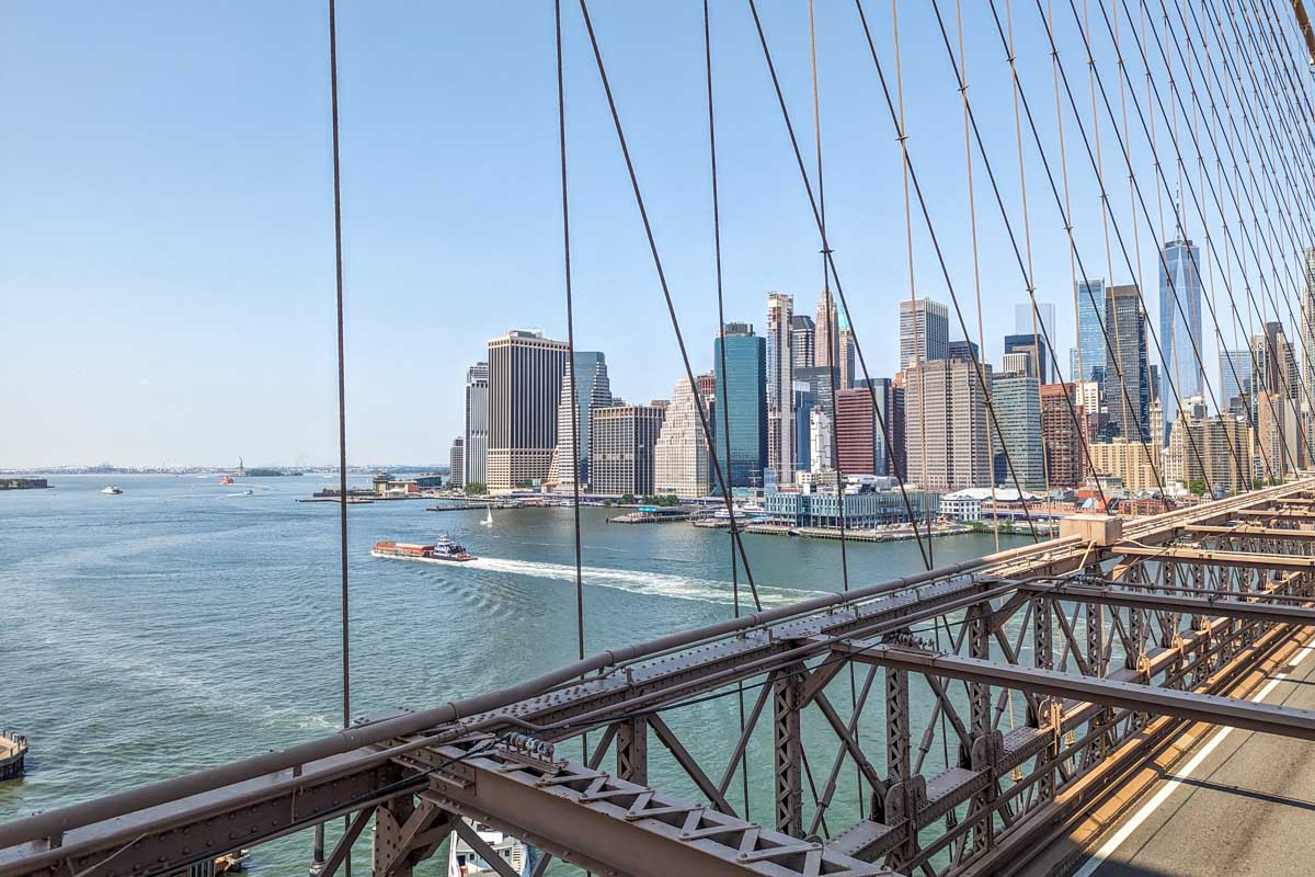Views of Manhattan from the Brooklyn Bridge
