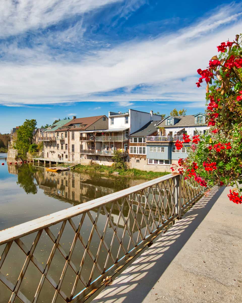 pathway along the water in Elora, Ontario