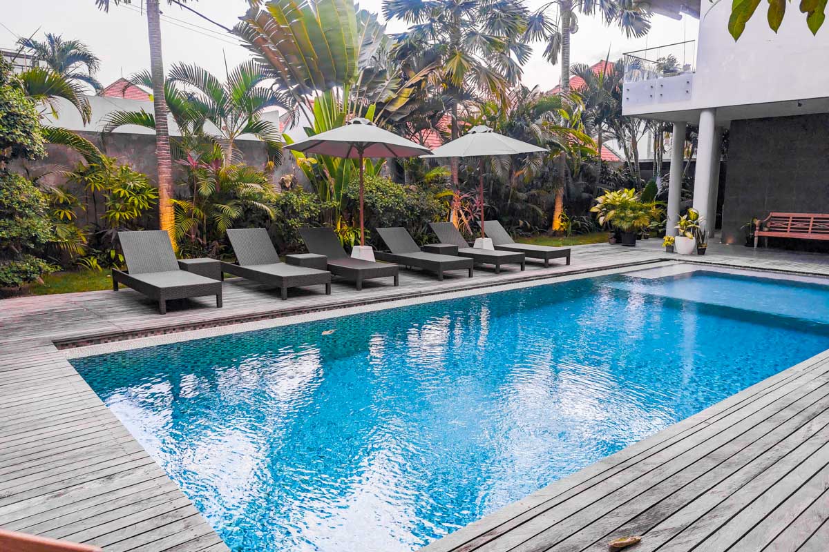 A villa pool in Canggu, Bali