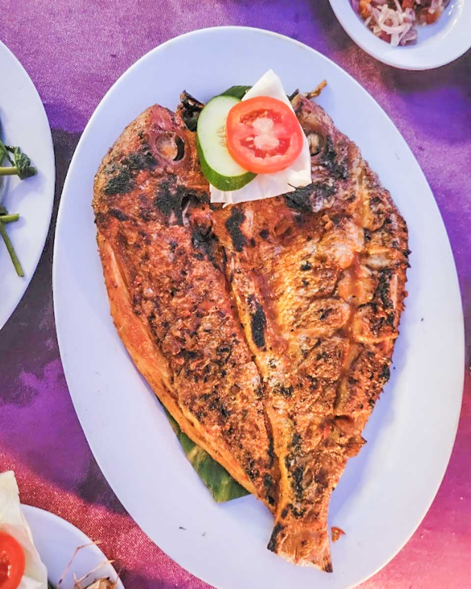 BBQ fish at Jimbaran Beach seafood BBQ 