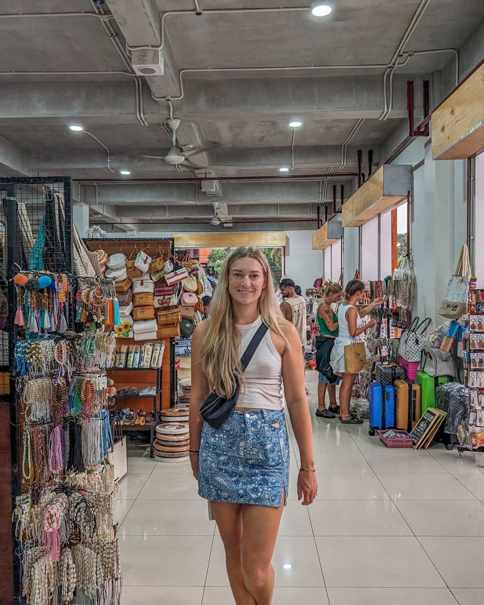 Bailey at Ubud Art Market in Bali