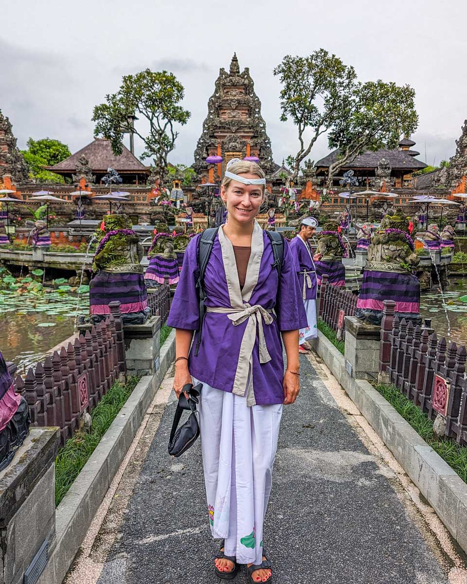 Bailey at the Ubud Water Palace in Bali