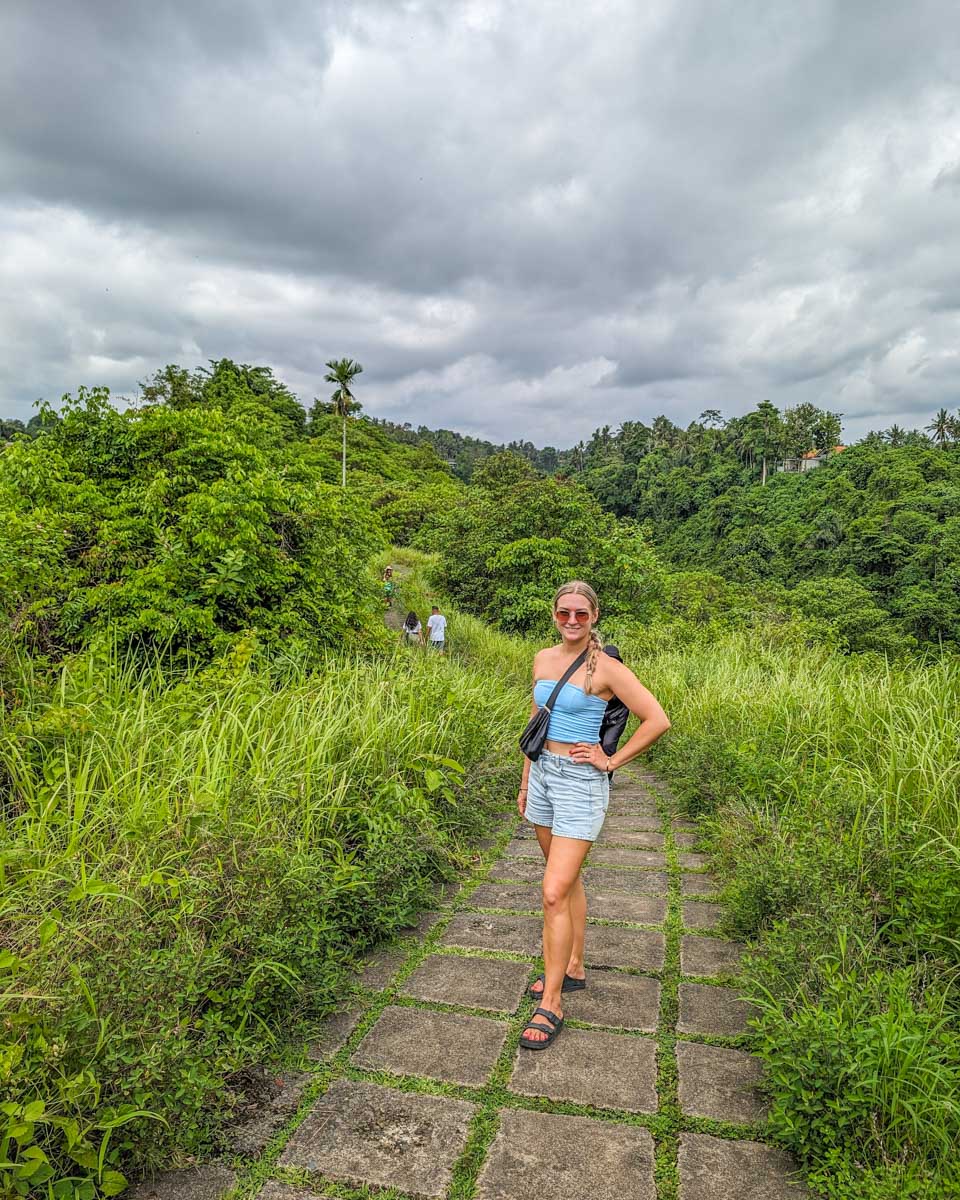 Bailey poses for a photo along the Campuhan Ridge Walk in Ubud, Bali