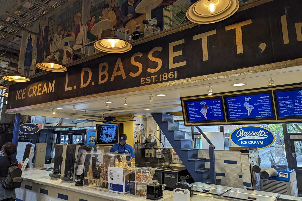 Bassett ice cream at Reading Terminal Market Philadelphia