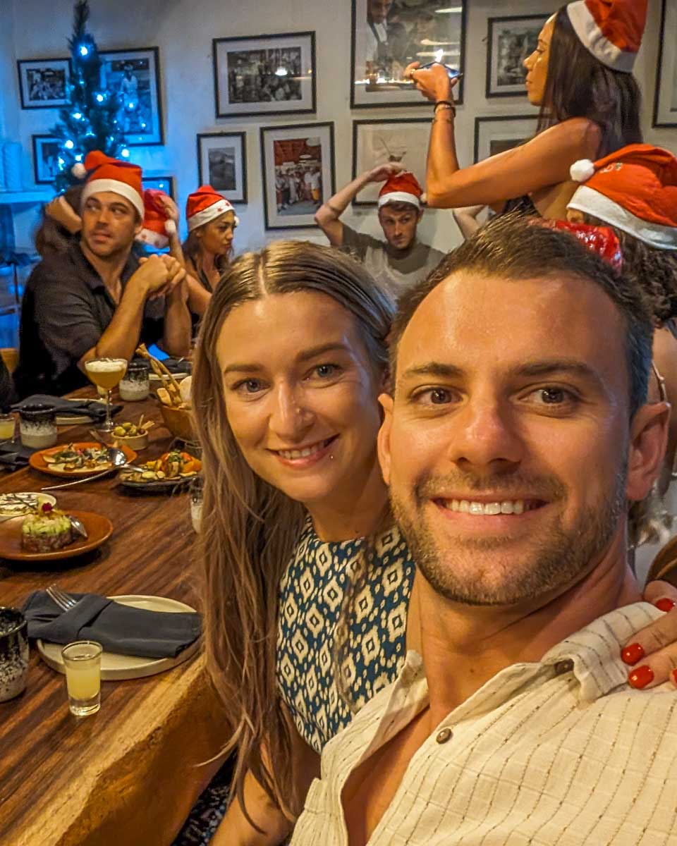 Daniel and Bailey take a selfie at Sa Mesa in Canggu, Bali