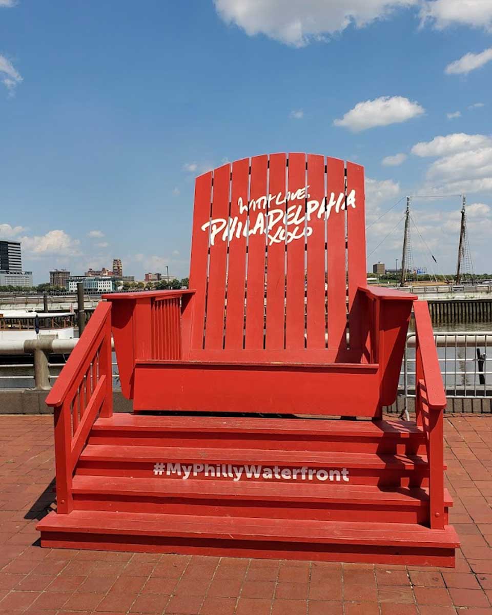 Spruce Street Harbor Park red chair