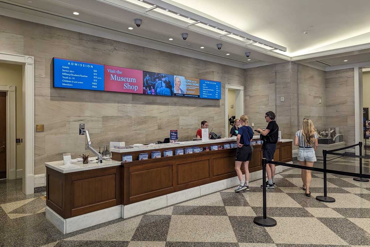Ticket booth at museum of the american revolution