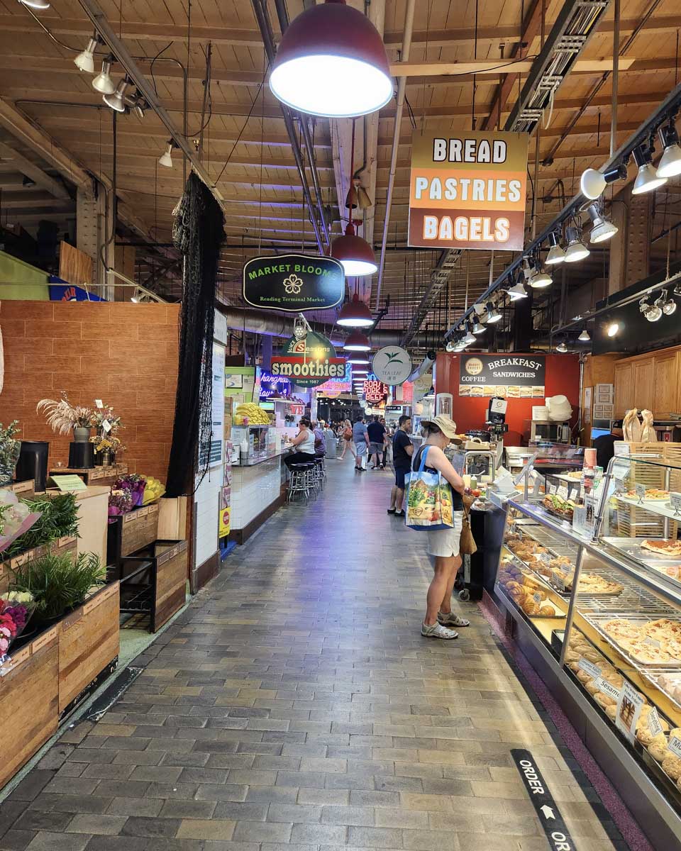 Walking through Reading Terminal Market Philadelphia in the morning