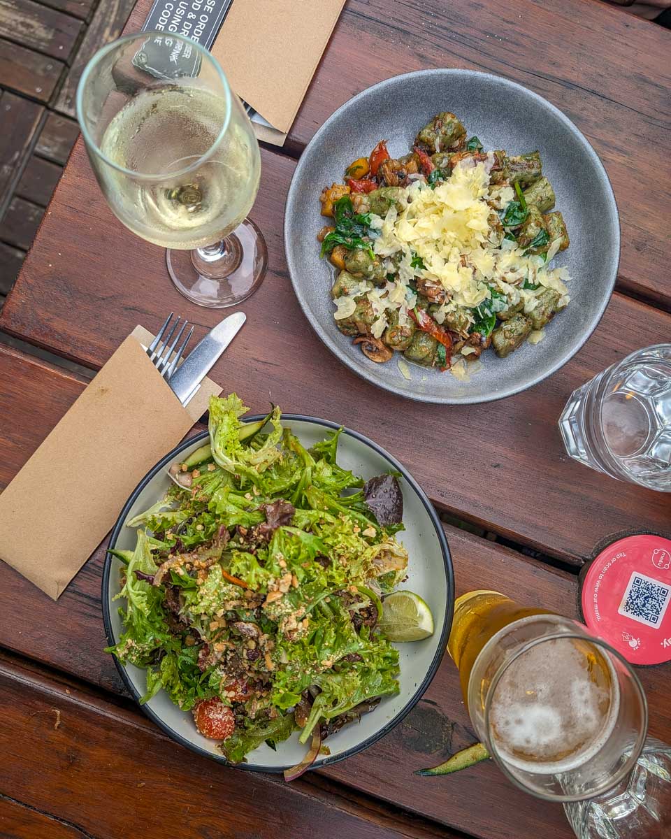 A picture of salad dinners in the town of Cowes during a go west penguin tour to phillip island near melbourne australia