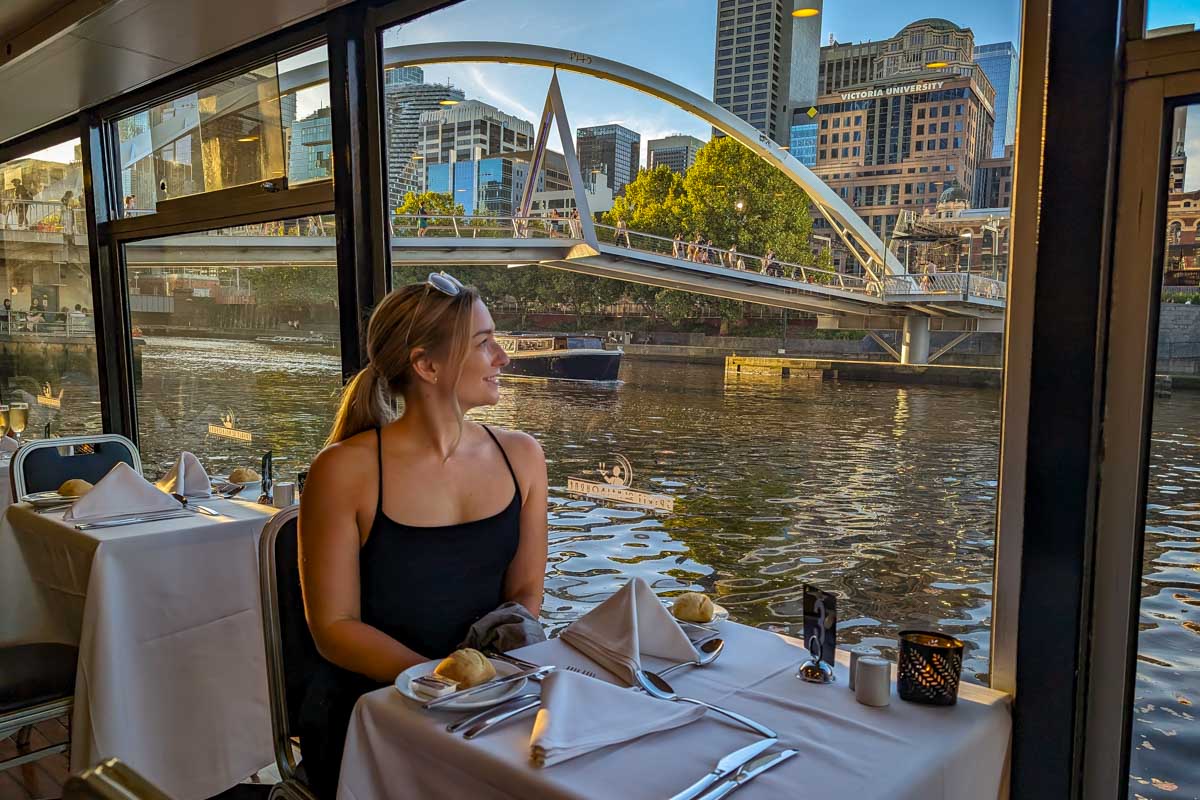 Bailey on the spirit of melbourne cruise enjoying the skyline