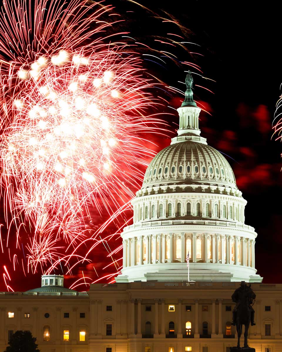 Fire works over the Capital Building during the 4th of July