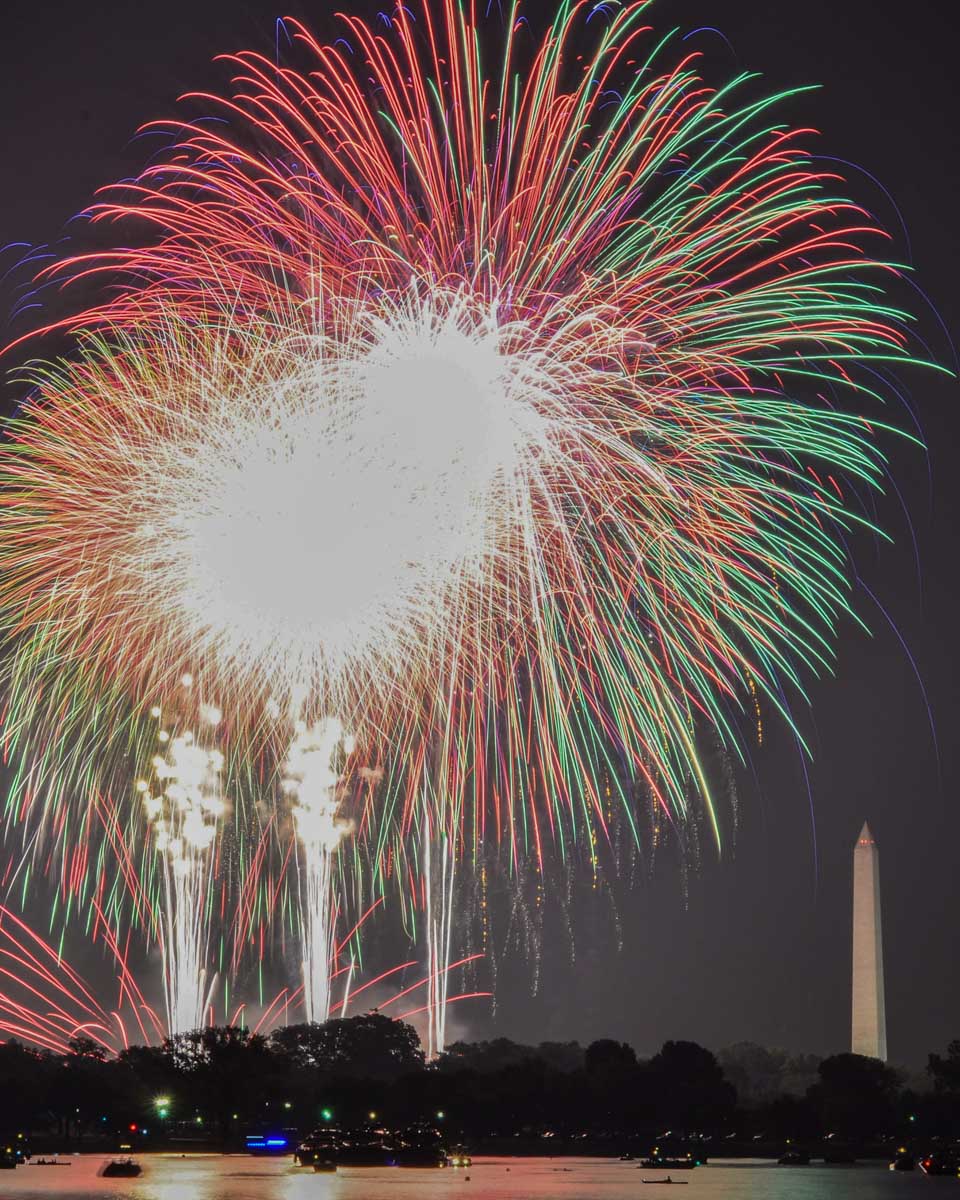 Fireworks in Washington Dc during the 4th of July