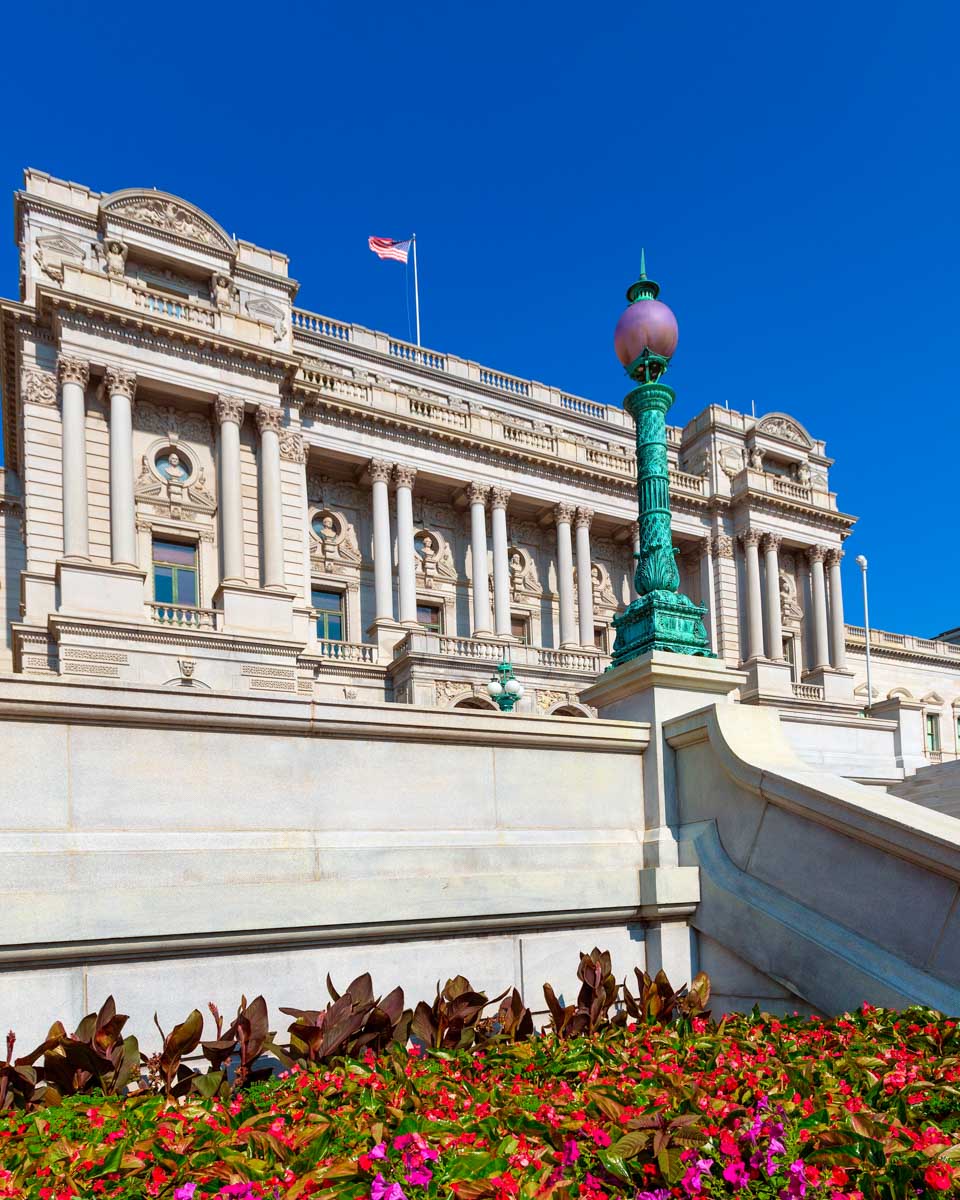 Front of the Library of Congress in Washington DC