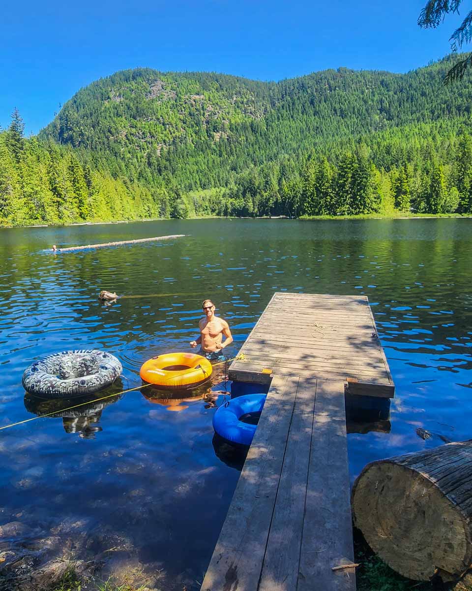 Relaxing on the dock at Klein Lake