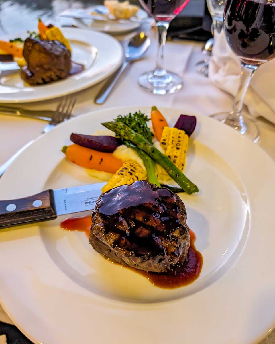 Steak dinner on the spirit of melbourne cruise