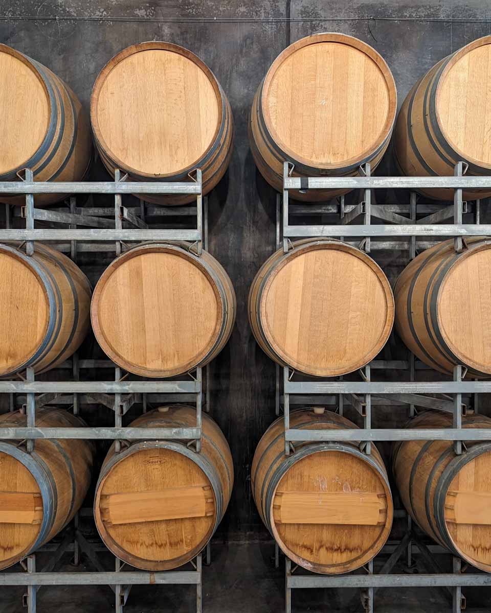 Wine barrels at a winery in Niagara on the Lake
