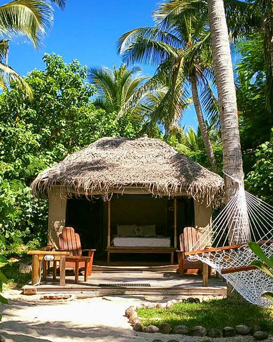 A bungalow at Barefoot Manta Resort Fiji