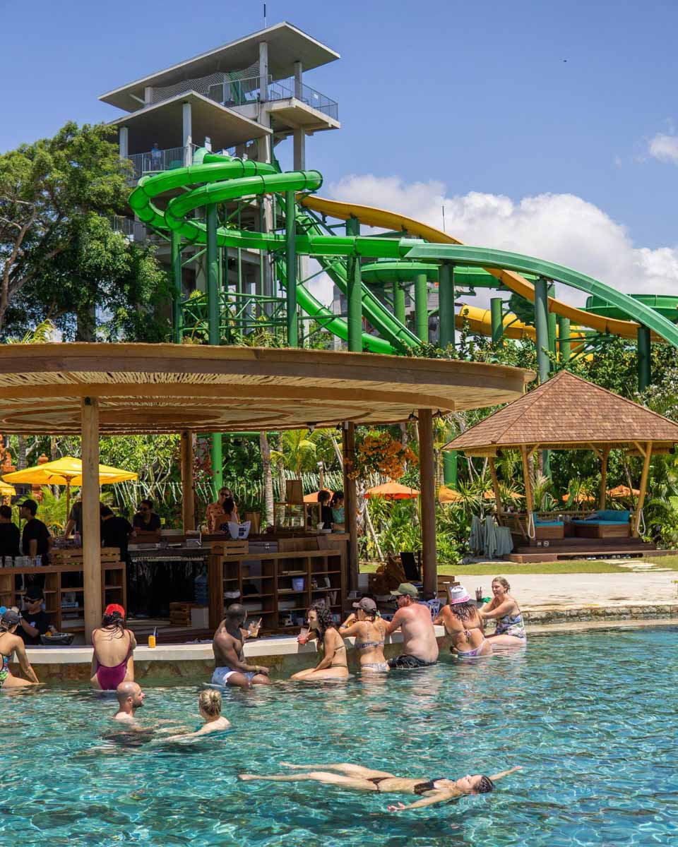 Bar and slides at Waterbom Park in Bali