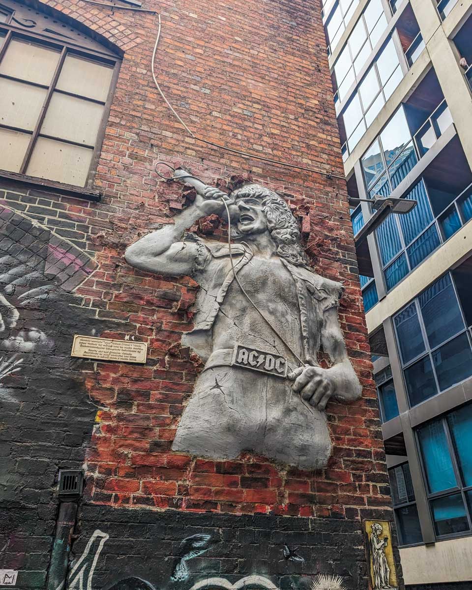 Bon scott mural in ACDC lane in Melbourne, Australia