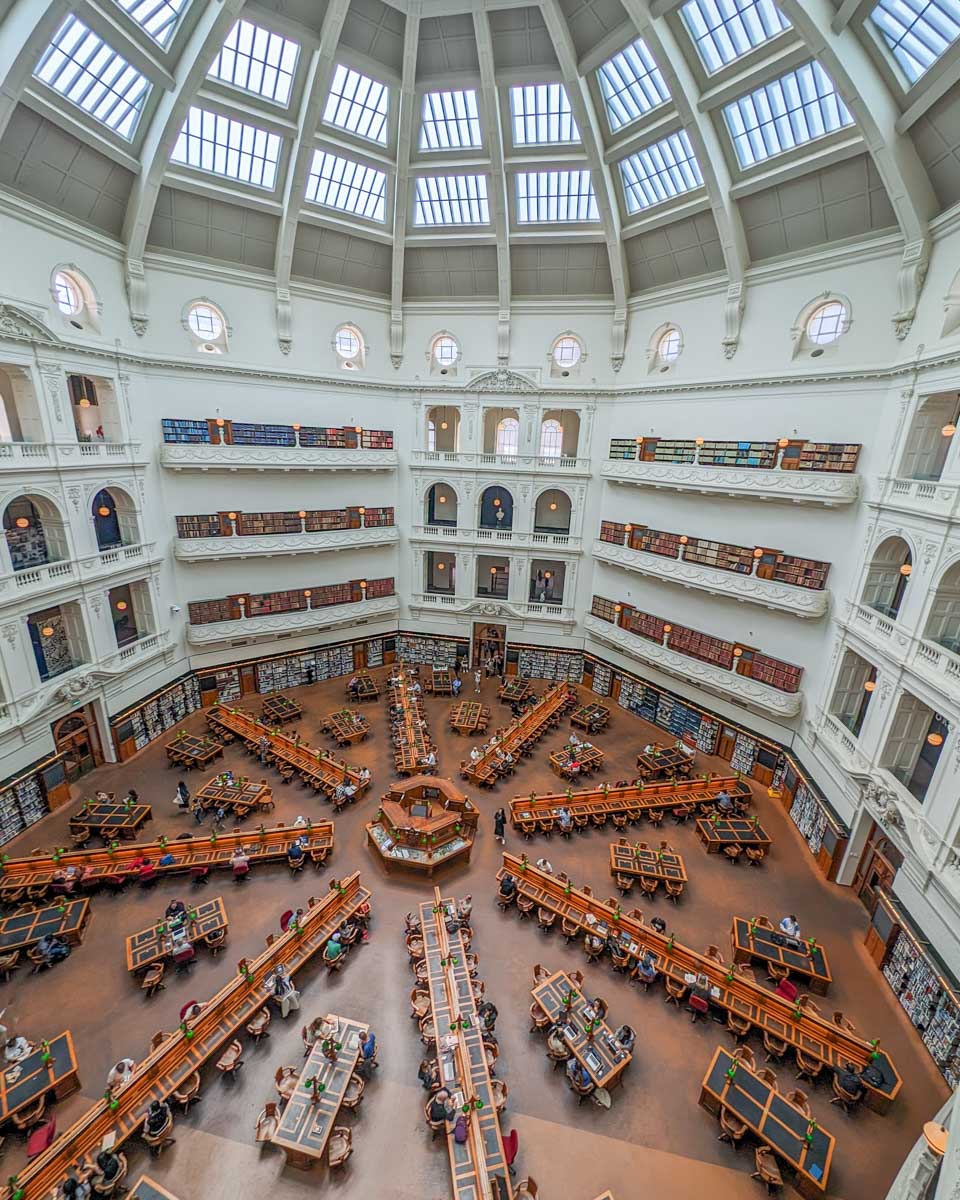 Inside the Victoria State Library in Melbourne Australia