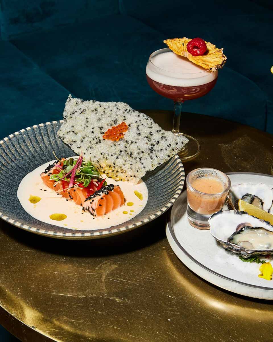 Meal and drinks at Left Bank Melbourne Restaurant & Cocktail Bar