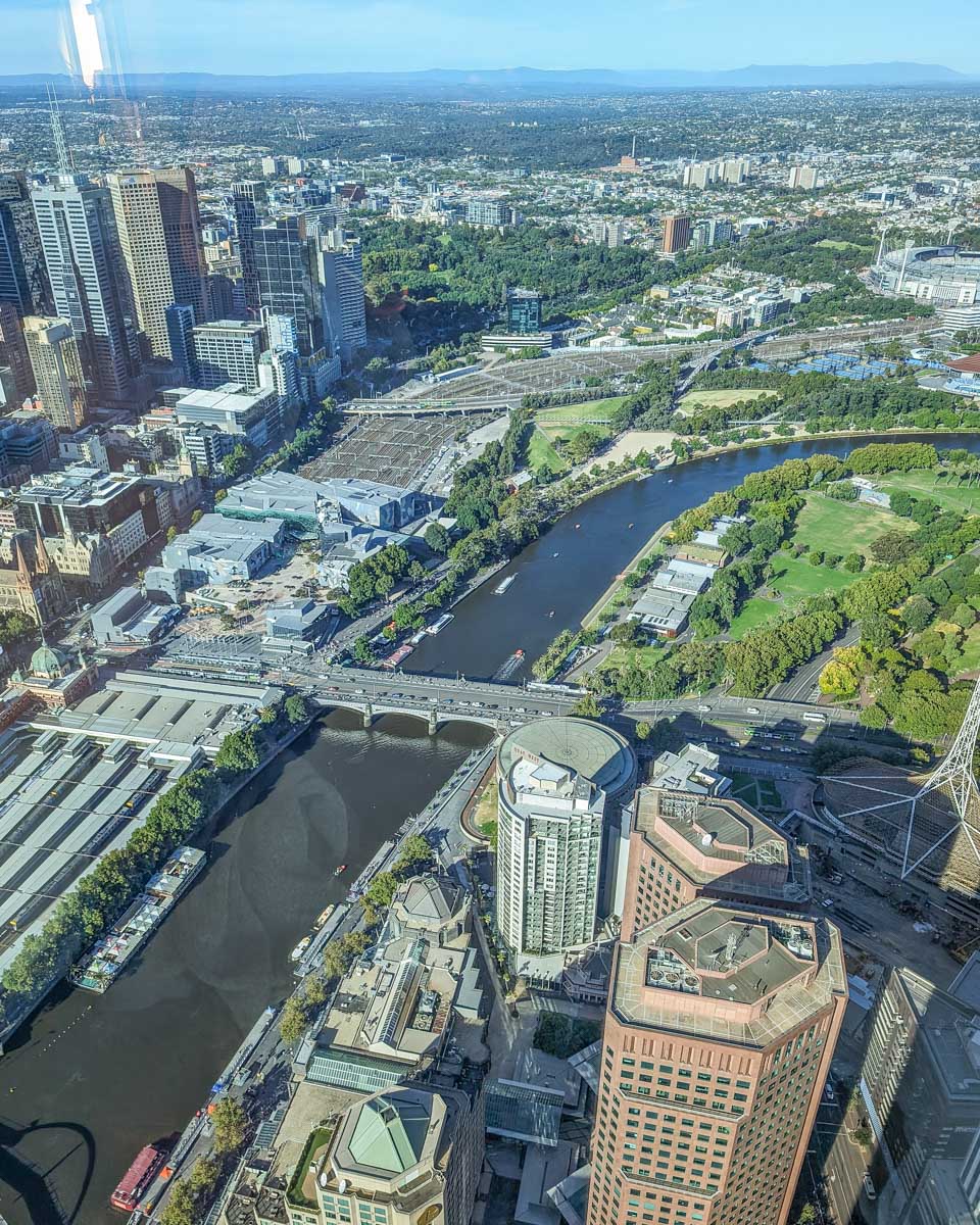 The Yarra River as seen from the Melbourne Skydeck