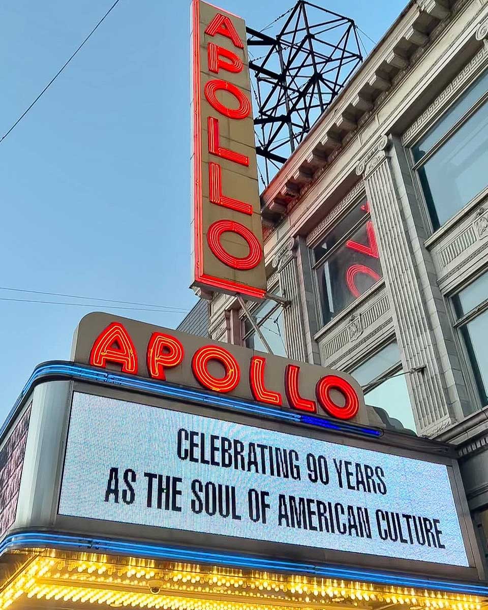 The front of the Apollo Theatre in Harlem New York
