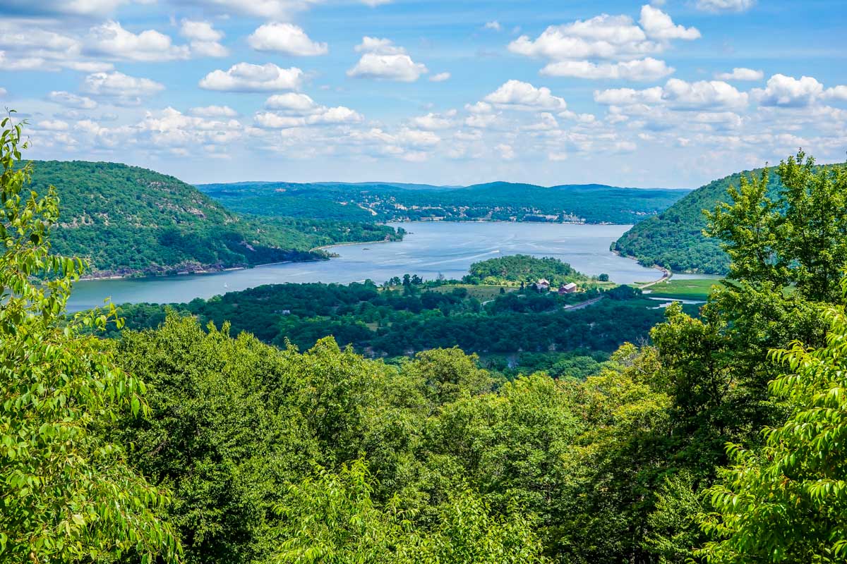 View of the Hudson River from Bear Mountain in Bear Mountain State Park New York