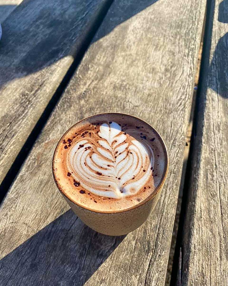 A cup of coffee from Salty Dog Cafe in Torquay