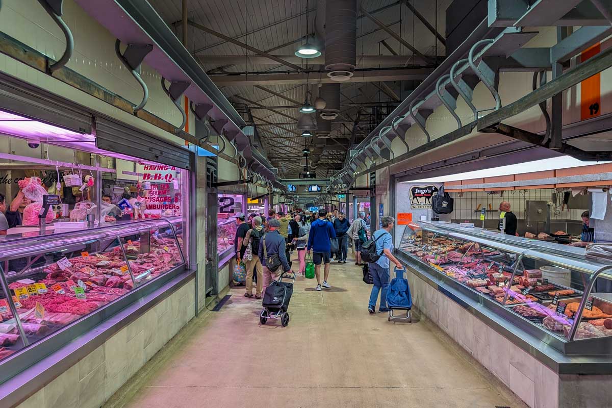 A meat isle at the Queen Victoria Market in Melbourne Australia