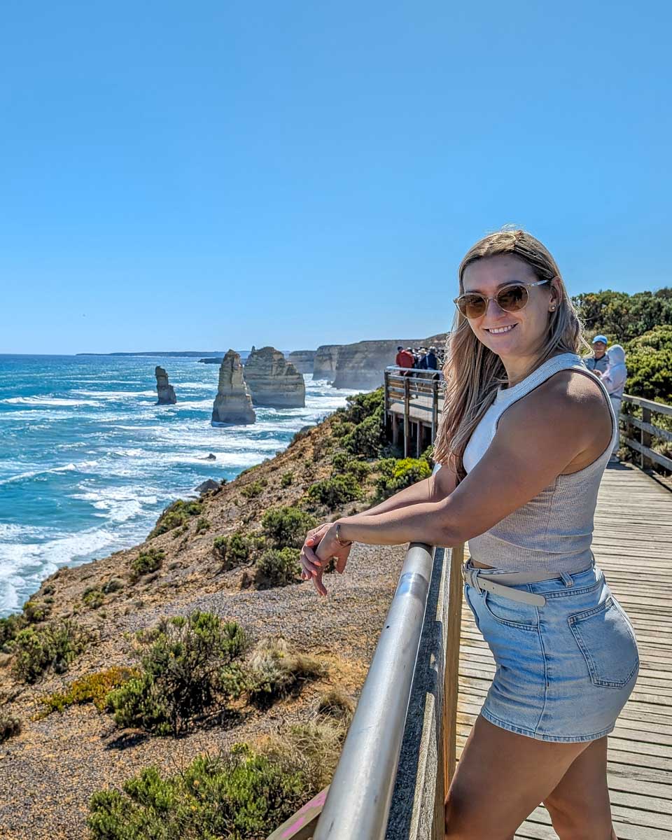 Bailey poses for a picture at the Twelve Apostles on the Great Ocean Road-2