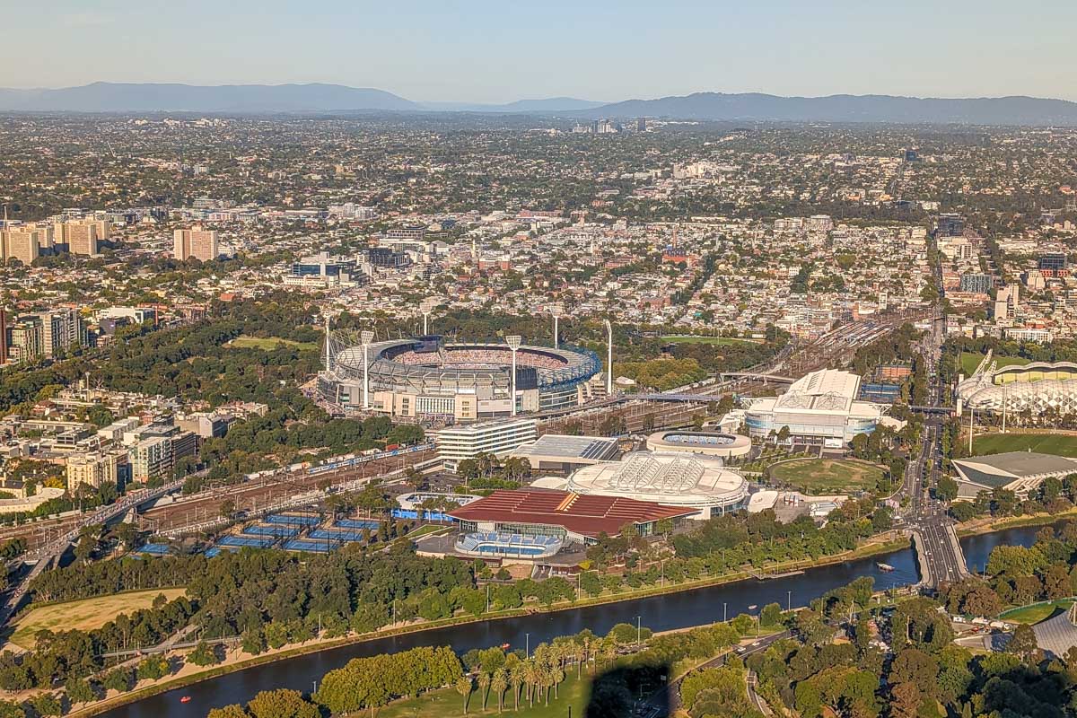 MCG melbourne cricket ground from the top of melbourne skydeck