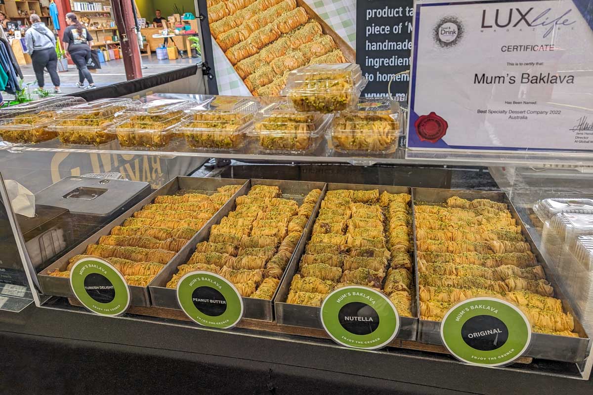 Mum's Baklava at the Queen Victoria Market in Melbourne Australia