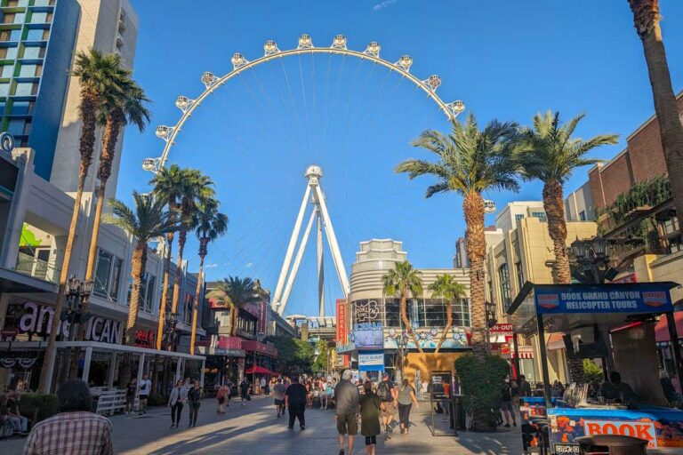 A view of the High Roller from the streets of Las Vegas USA
