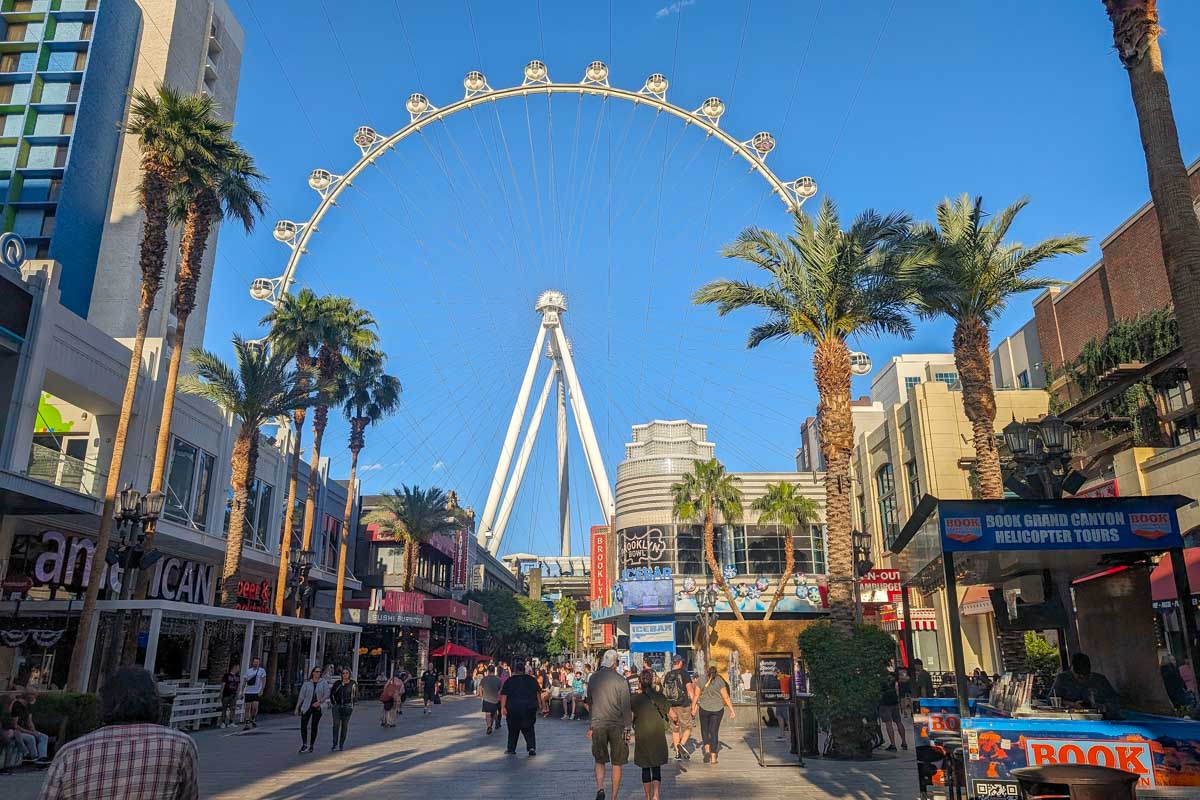 A view of the High Roller from the streets of Las Vegas USA