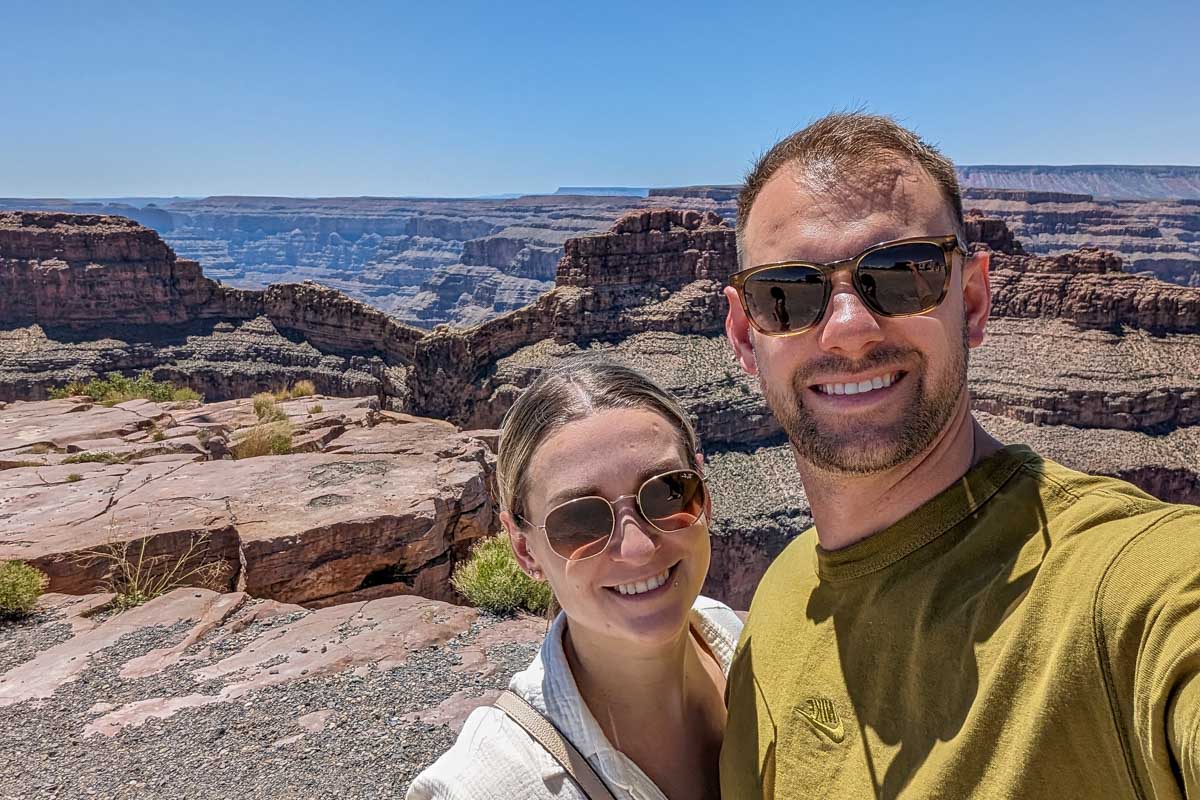Bailey and Daniel at the grand canoyon on a helicopter tour from Las Vegas USA