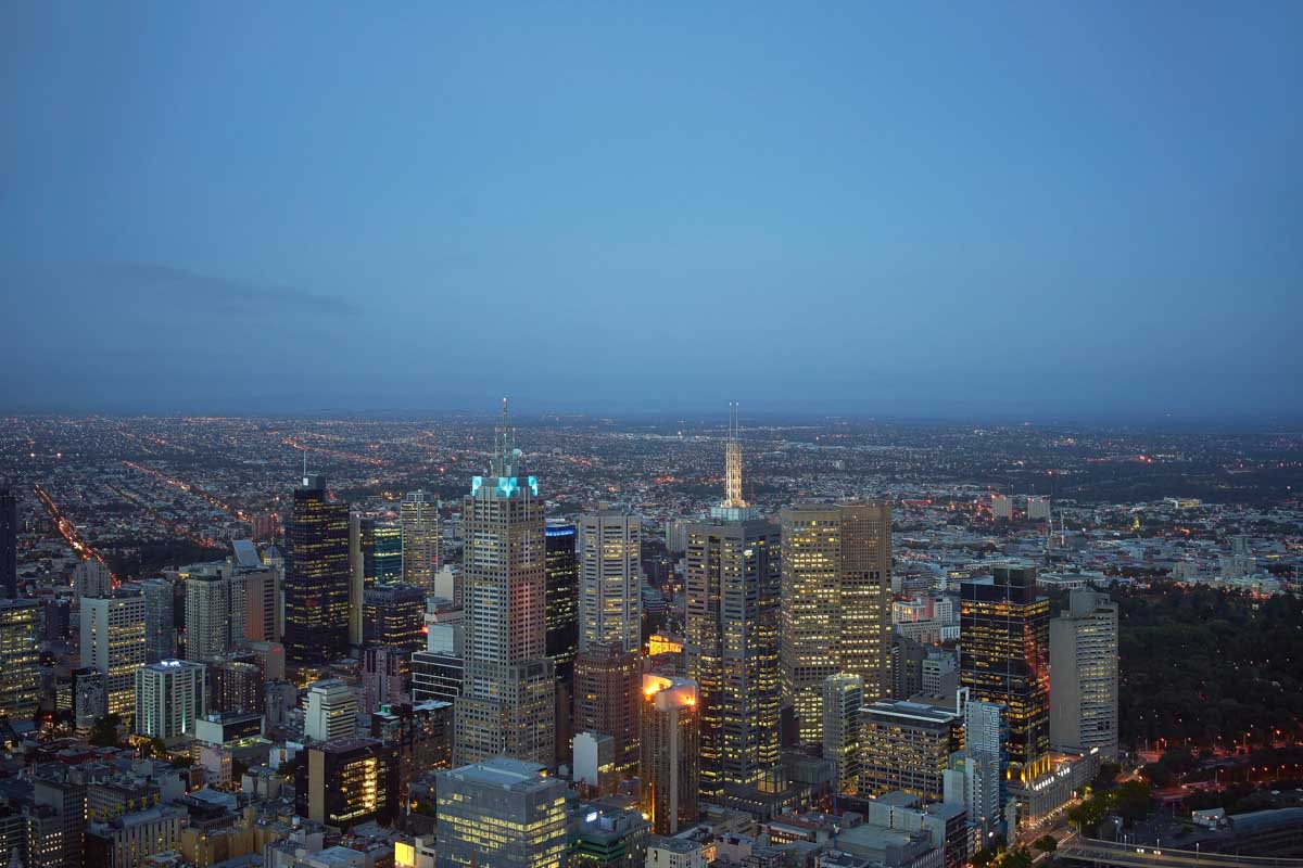 Melbourne at night from the skydeck melbourne Australia 2