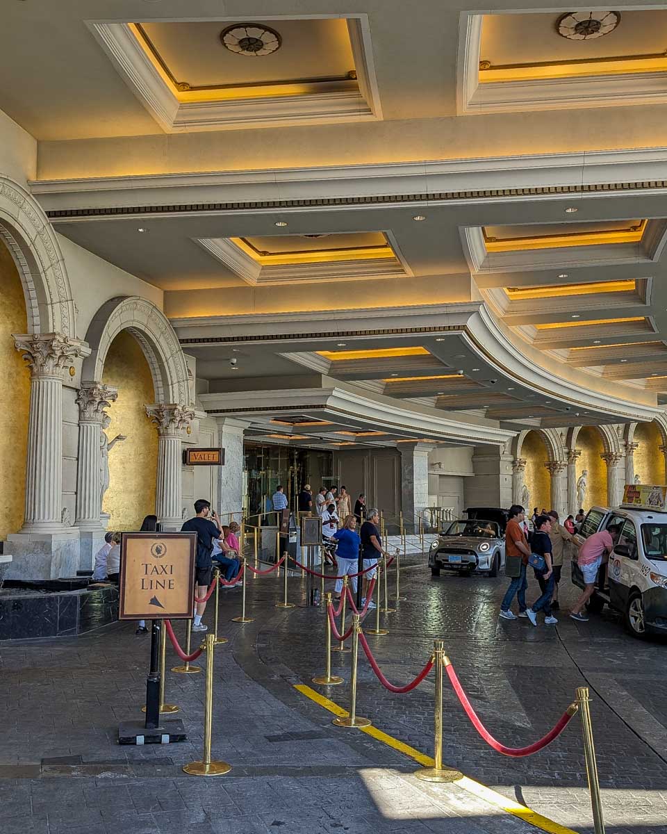 Outside of Caesars Palace in Las Vegas USA