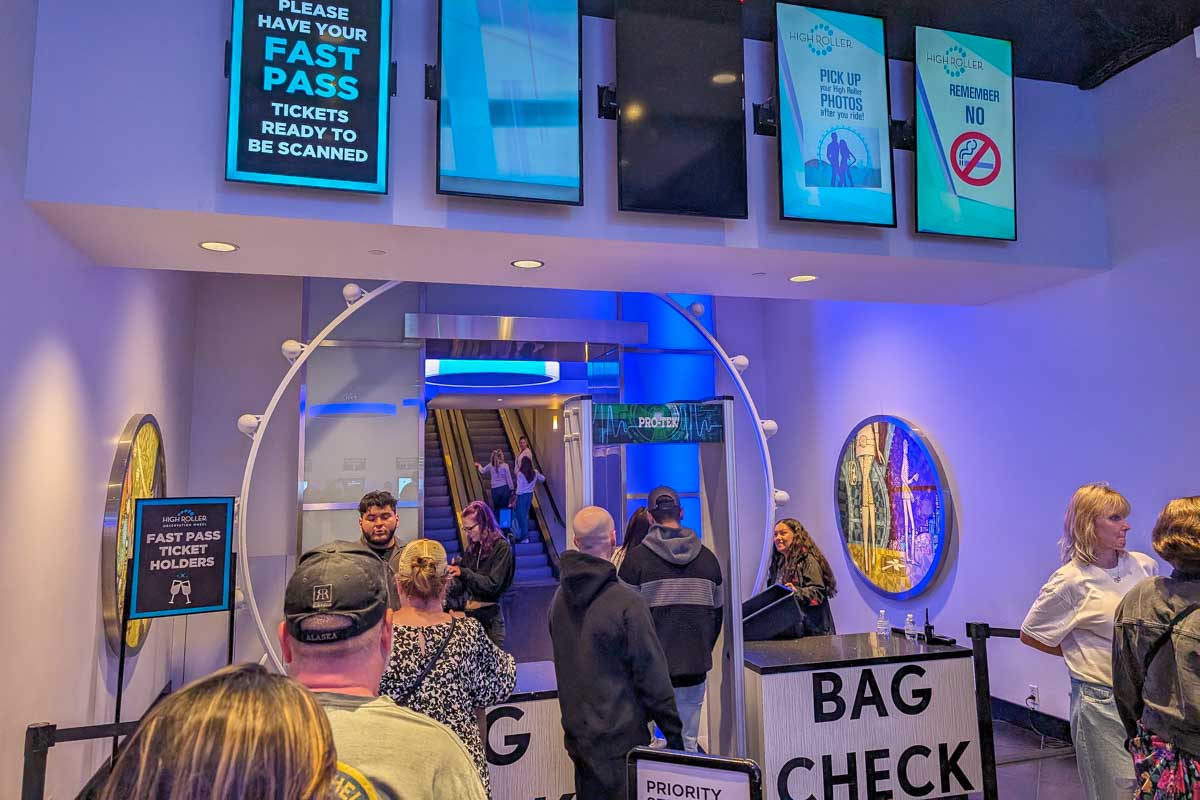 Security checkpoint for the High Roller Las Vegas