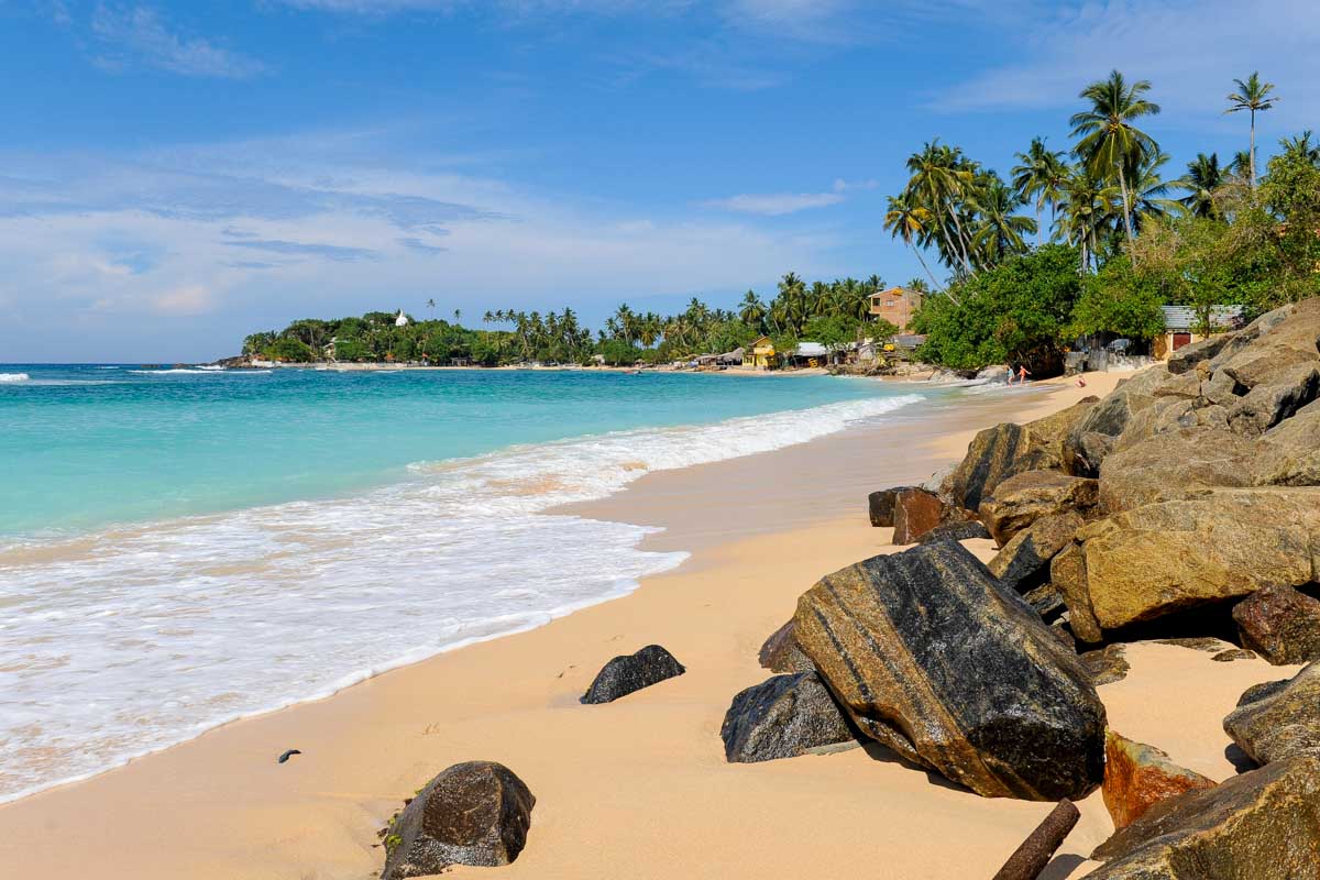A beach in Sri Lanka near Galle and Mirrisa