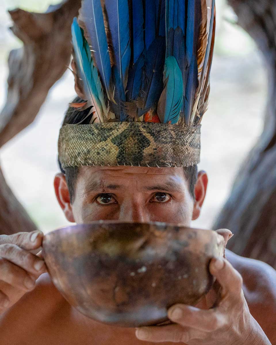 A man from the Puyo Amazon Jungle near Banos Ecuador