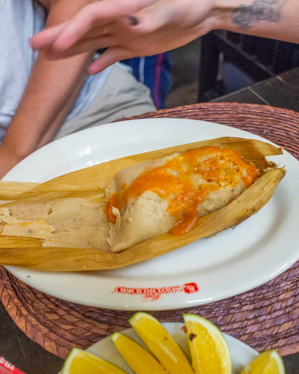 A-tamale-we-enjoyed-on-our-food-tour-in-Panama City Panama