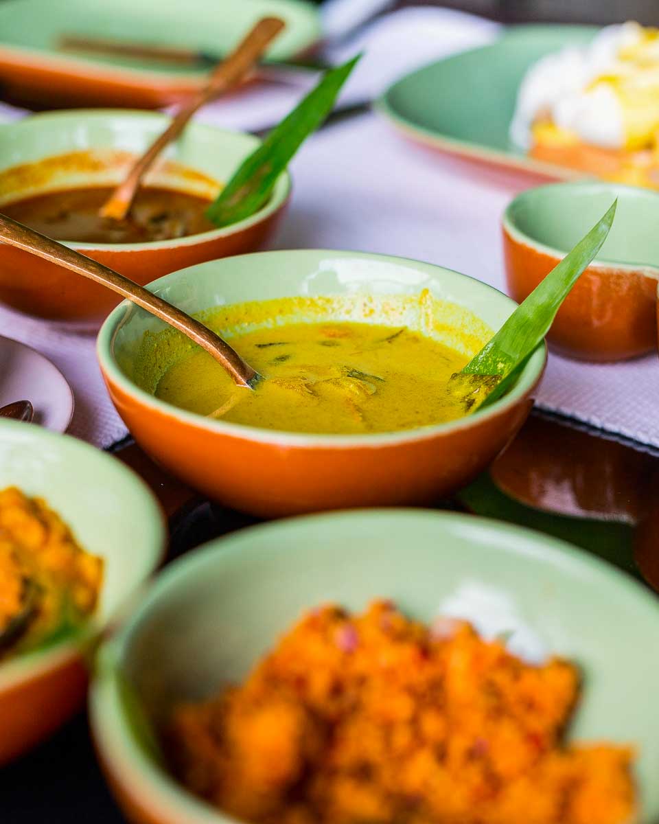 A variety of food prepared during cooking class in Colombo Sri Lanka