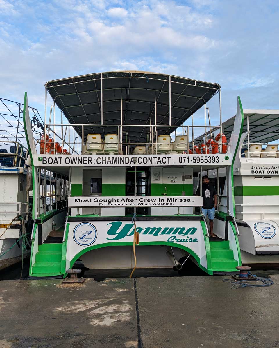 A whlae watching boat in Mirrisa Sri Lanka