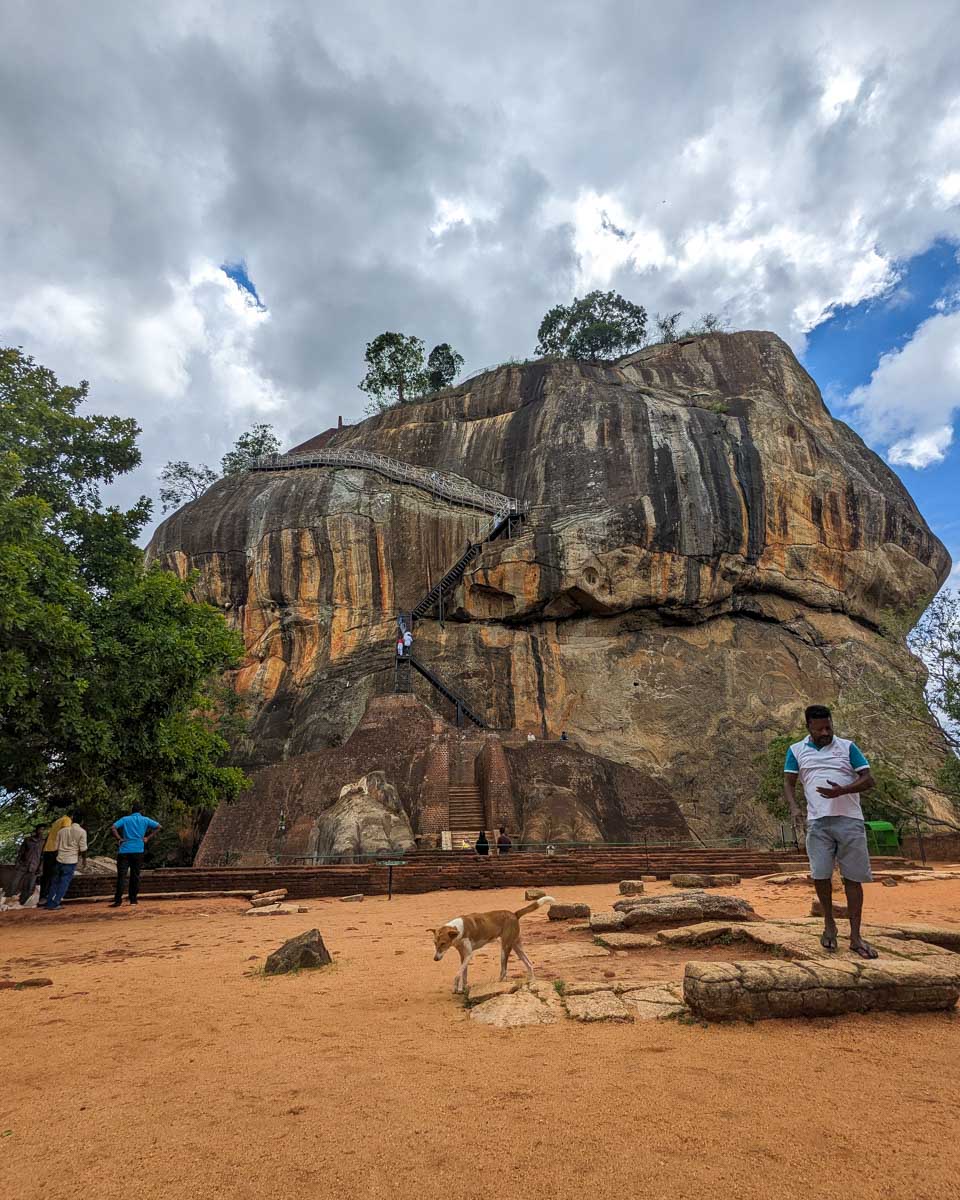 Halfway up Sigiriya Sri Lanka at lion carving