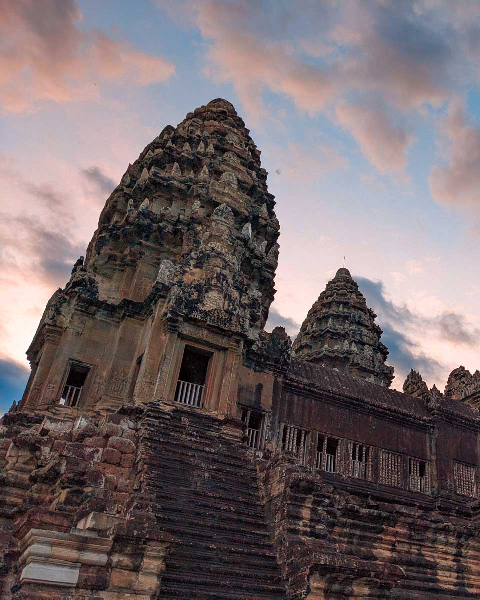 Inside colorful Angkor Wat at sunrise siem reap Cambodia-2