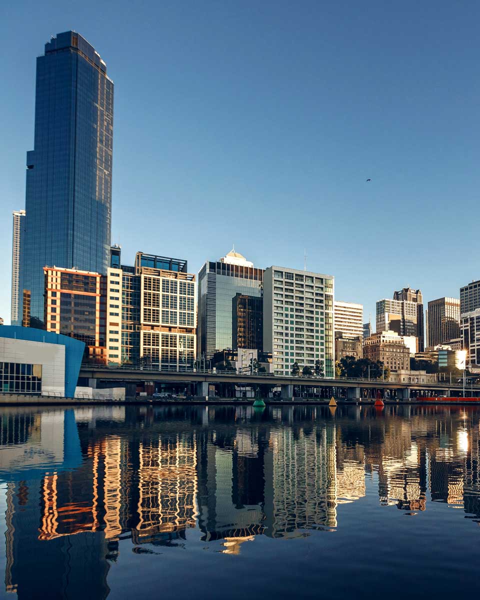Melbourne seen at night from cruise Australia