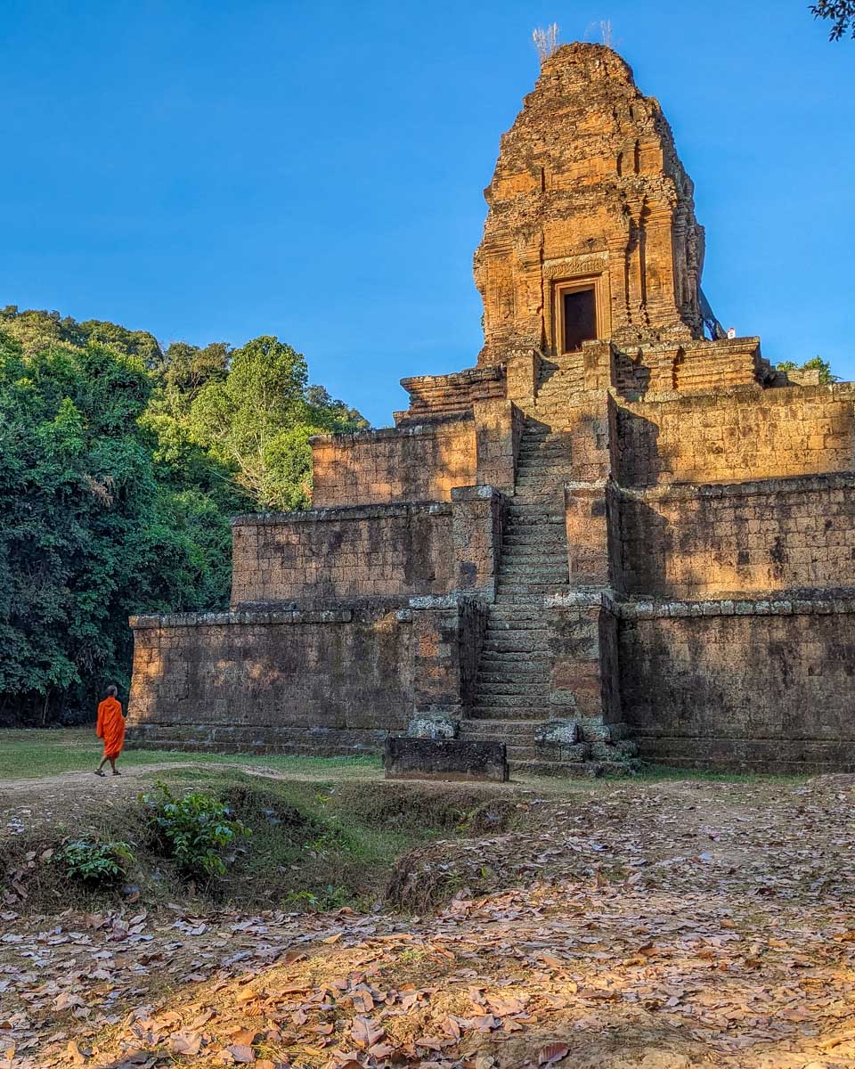 Monks at a small temple near Angkor Wat Temple Siem Reap Cambodia-2