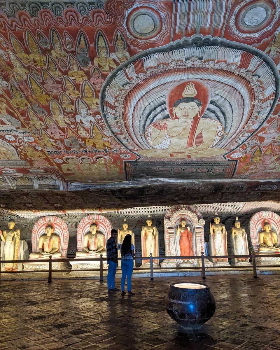Paintings in Dambulla Caves Sri Lanka