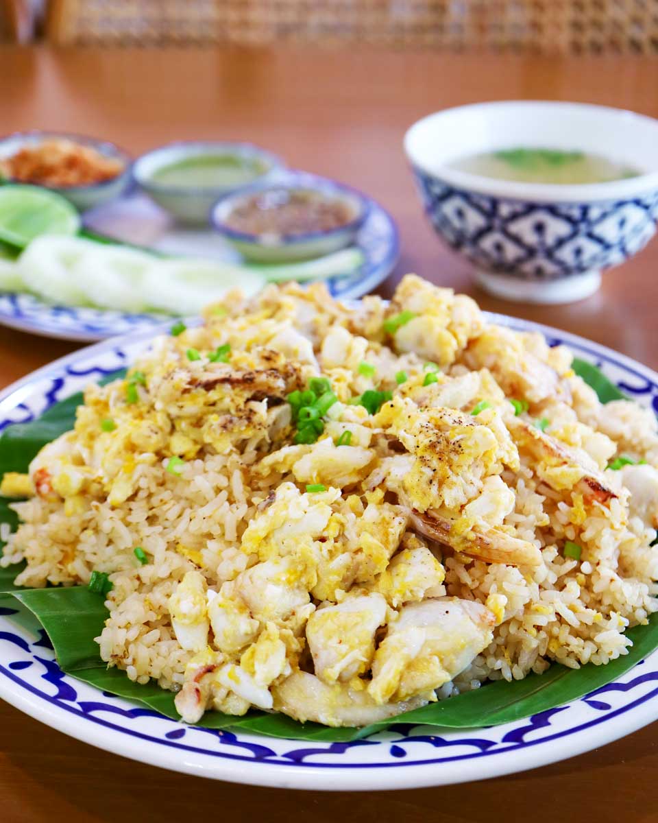 Pineapple fried rice during cooking class in Siem Reap Cambodia